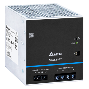 Delta DIN Rail 24V/40A, FORCE-GT, high efficency, high power density, 3Ph input