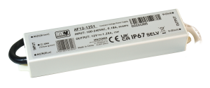 12V/1.25A, 15W, metal case IP67 - MW POWER